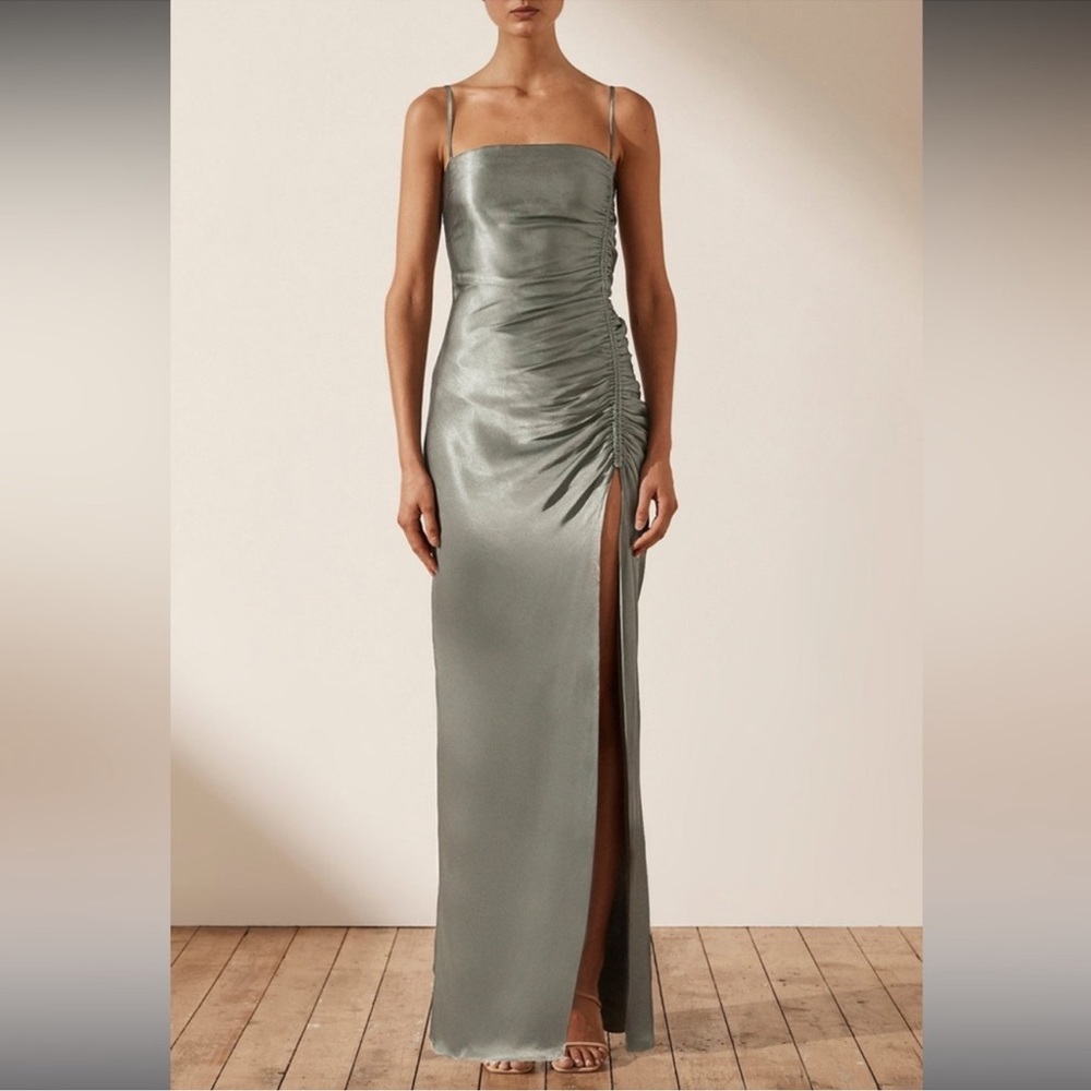 Shona Joy - La Lune Ruched Maxi Dress - Sage - Sz US 6